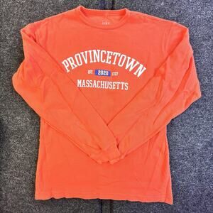 Jaks Long Sleeve Shirt Sz Small Provincetown 2020 Orange Waffle Thermal Base